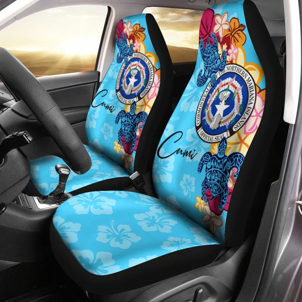 Northern Mariana Islands Car Seat Cover - Tropical Style