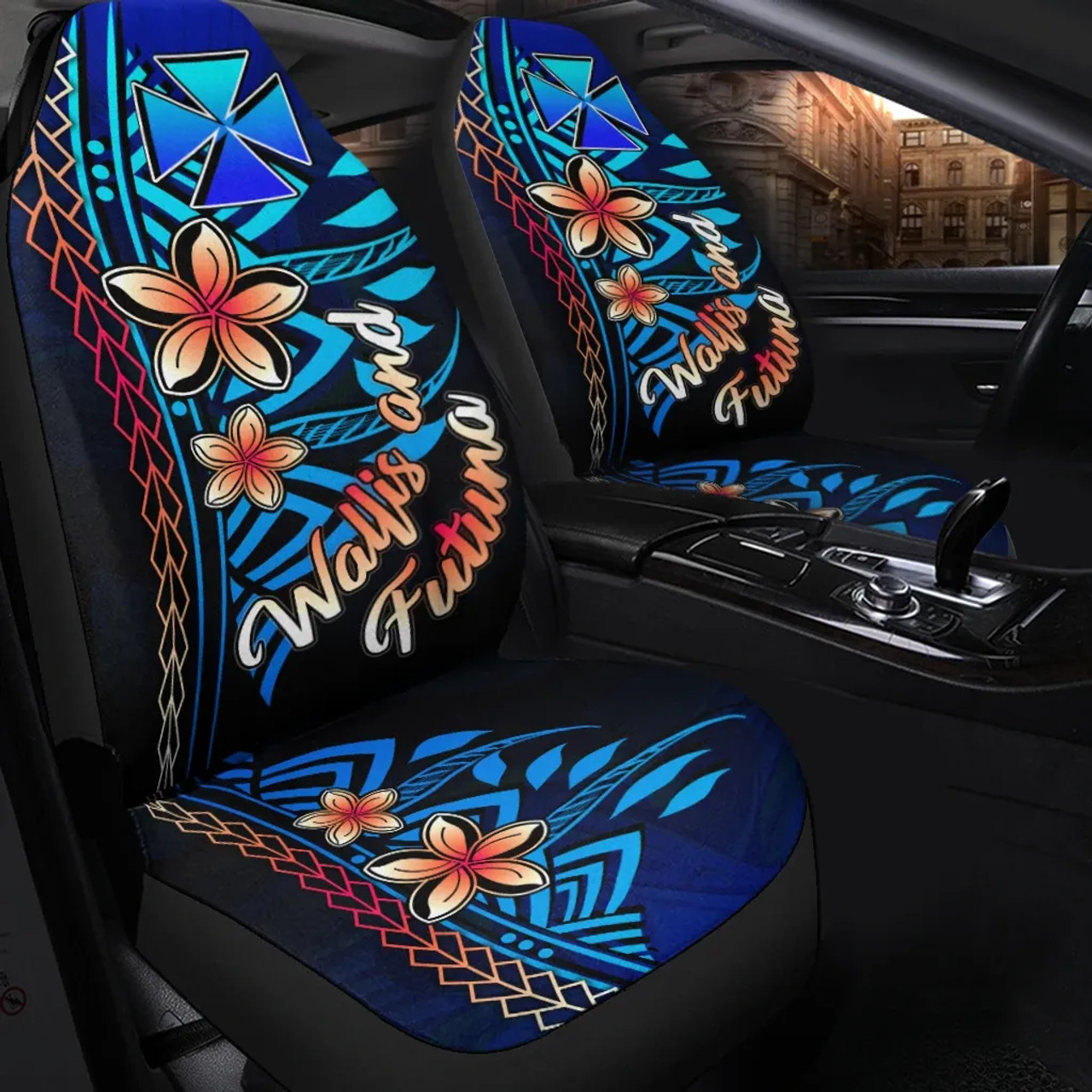 Wallis and Futuna Car Seat Cover - Vintage Tribal Mountain