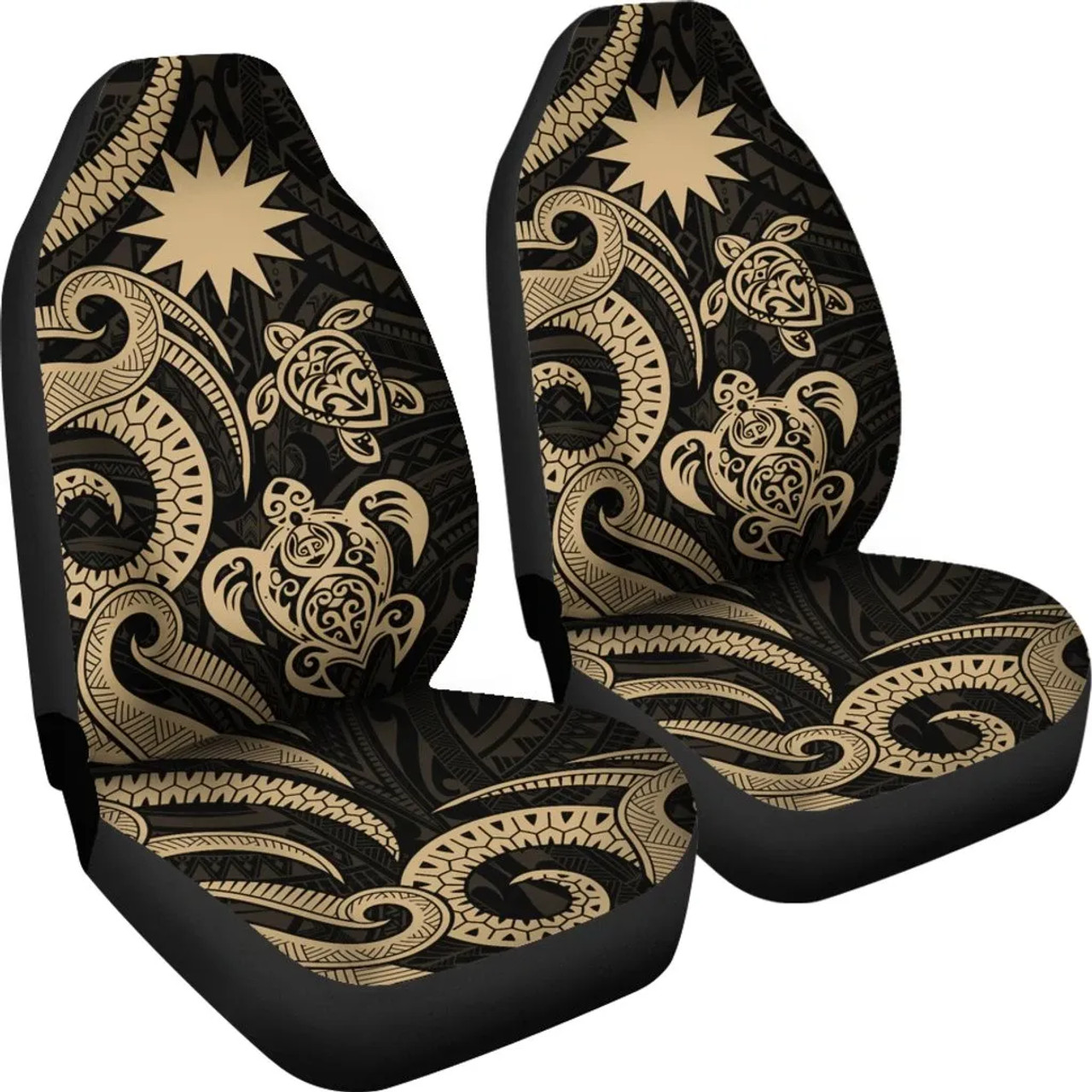 Nauru Car Seat Covers - Gold Tentacle Turtle
