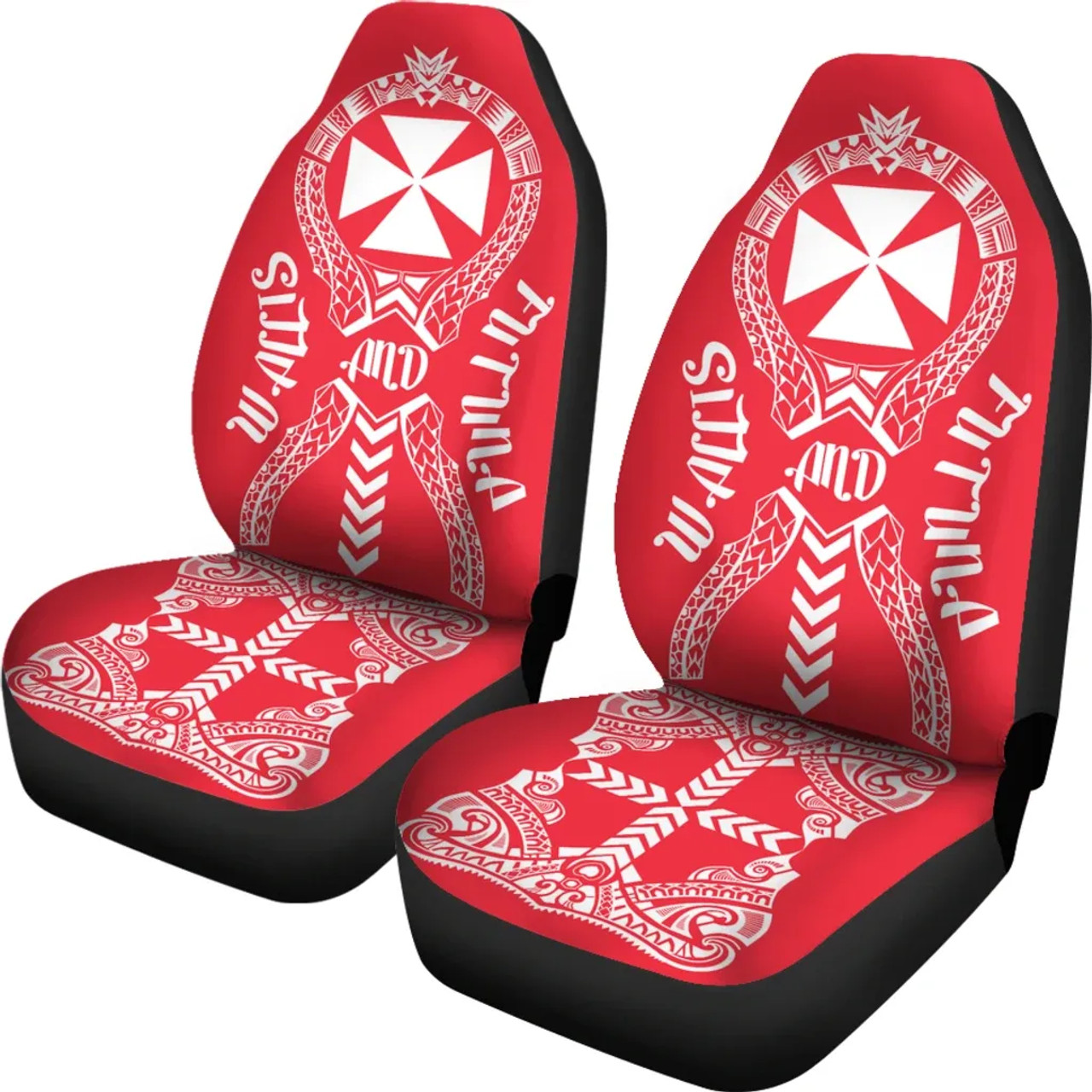 Wallis And Futuna Car Seat Covers - Wallis And Futuna Coat Of Arms Polynesian Tribal Red