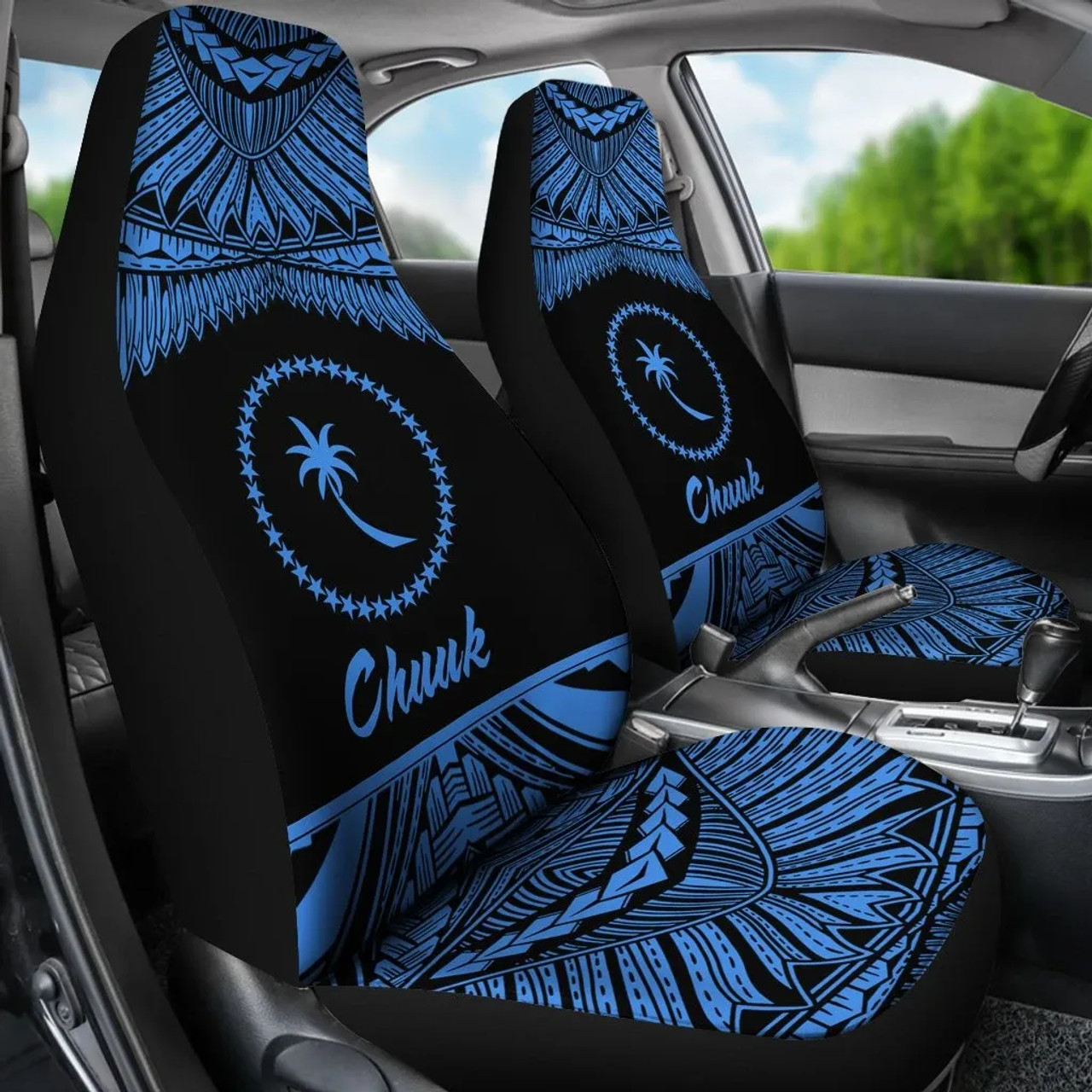 Chuuk Polynesian Car Seat Covers - Pride Blue Version
