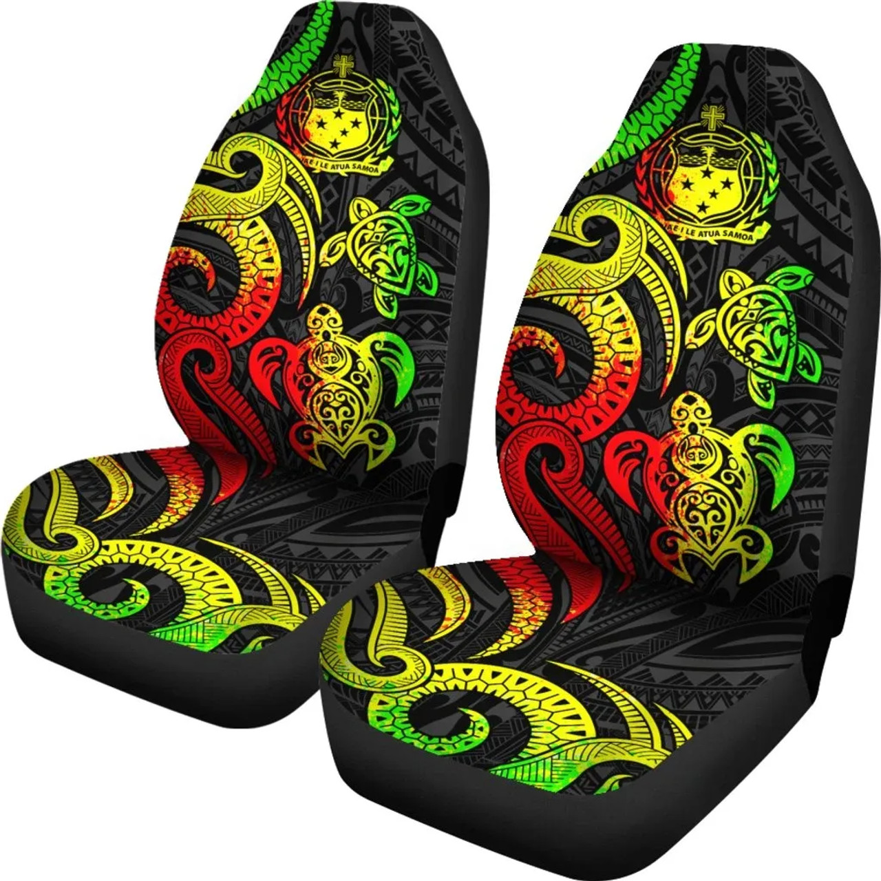 Samoa Polynesian Car Seat Covers - Reggae Tentacle Turtle