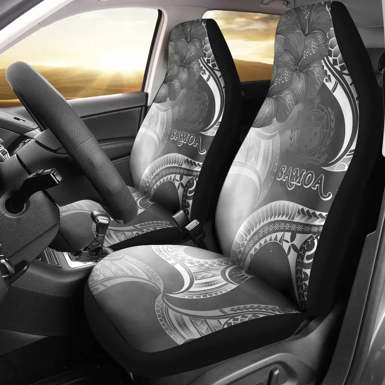 Samoa Car Seat Covers - Samoa Seal Wave Style (Black)