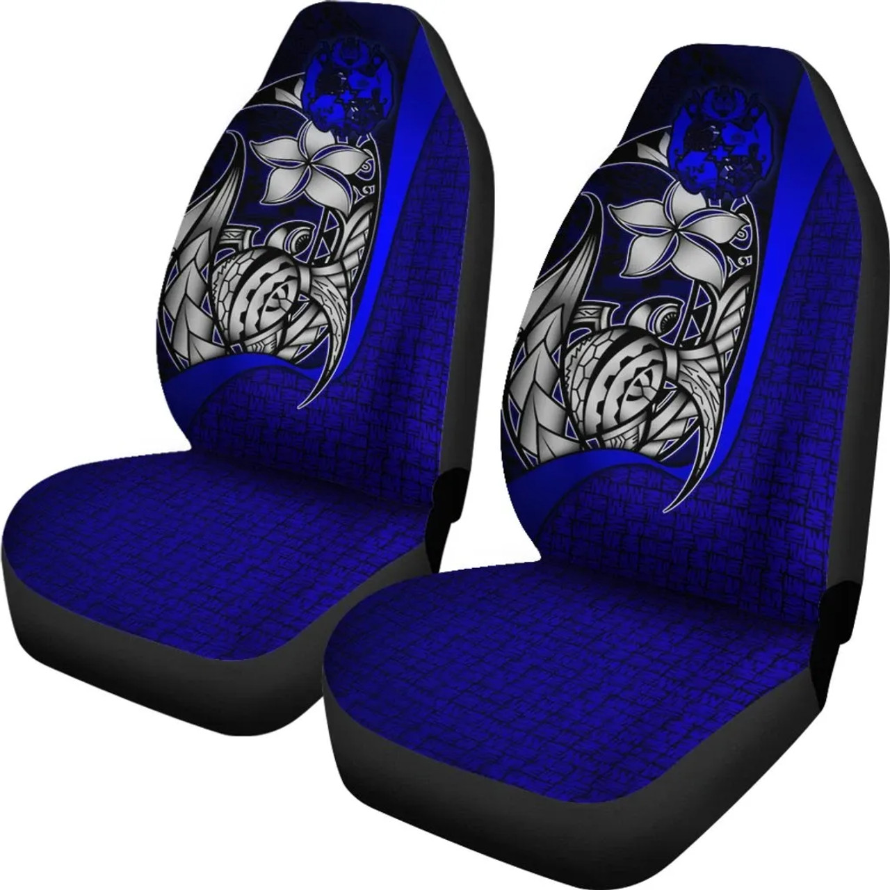 Tonga Polynesian Car Seat Covers Blue - Turtle With Hook