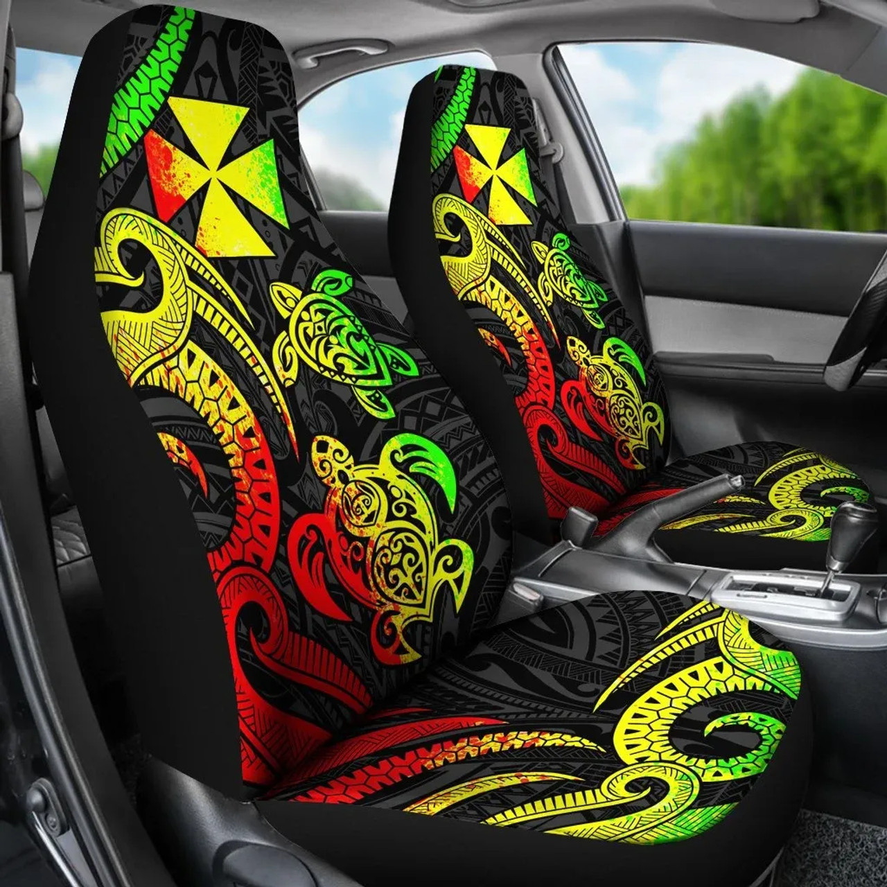 Wallis and Futuna Car Seat Covers - Reggae Tentacle Turtle