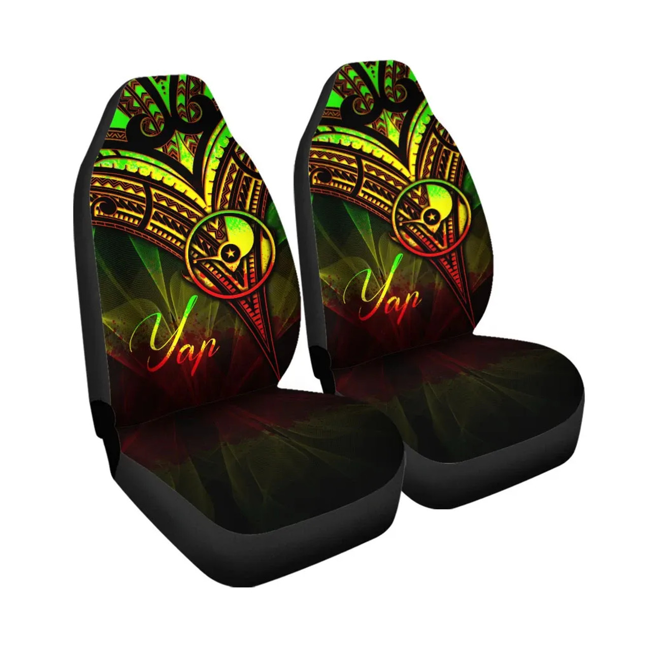Yap State Car Seat Cover - Cross Style Reggae Color