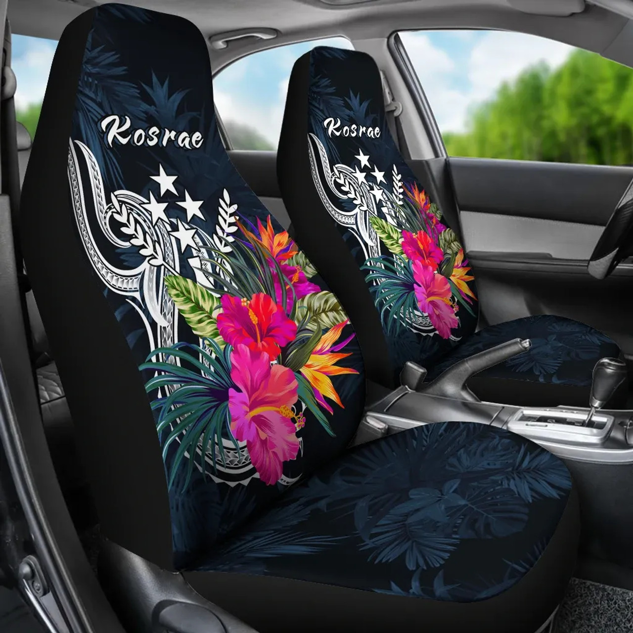 Kosrae Micronesia Car Seat Covers - Tropical Flower