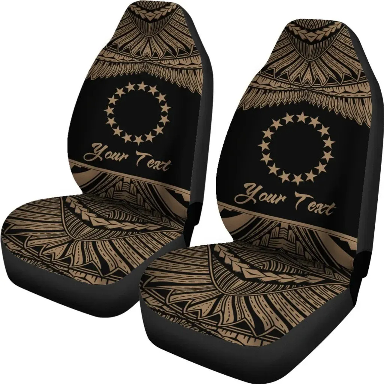 Cook Islands Polynesian Custom Personalised Peisonalised Car Seat Covers - Pride Gold Version