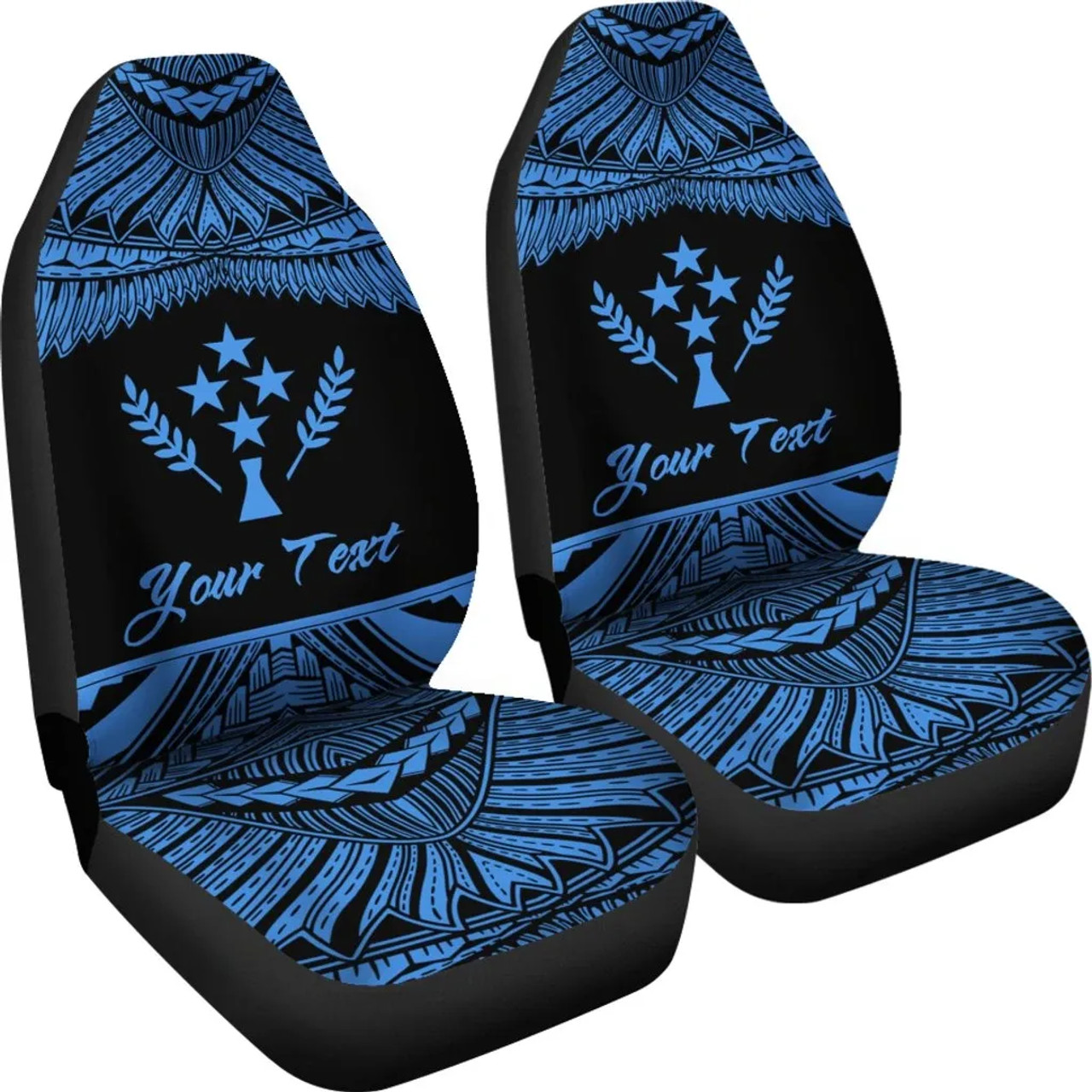 Kosrae Polynesian Custom Personalised Car Seat Covers - Pride Blue Version