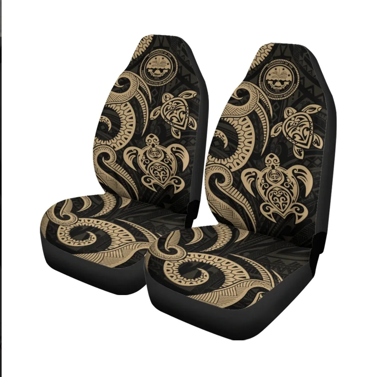 Federated States of Micronesia Car Seat Covers - Gold Tentacle Turtle