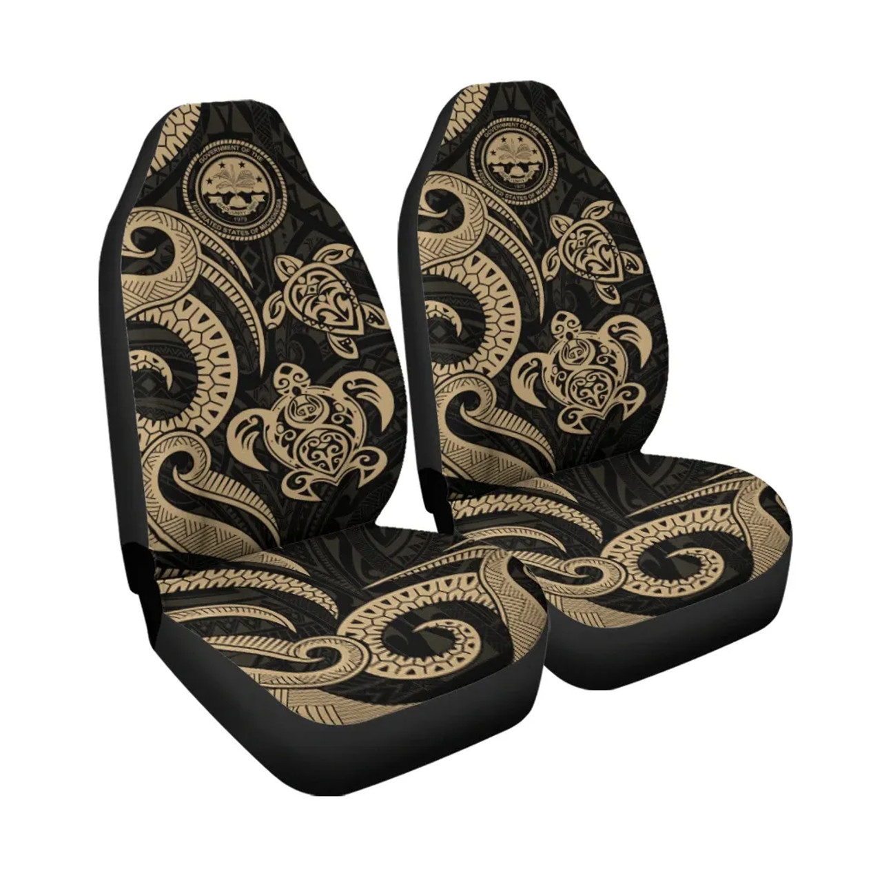 Federated States of Micronesia Car Seat Covers - Gold Tentacle Turtle