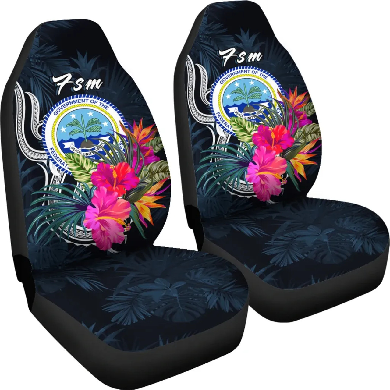 Federated States of Micronesia Car Seat Covers - Tropical Flower