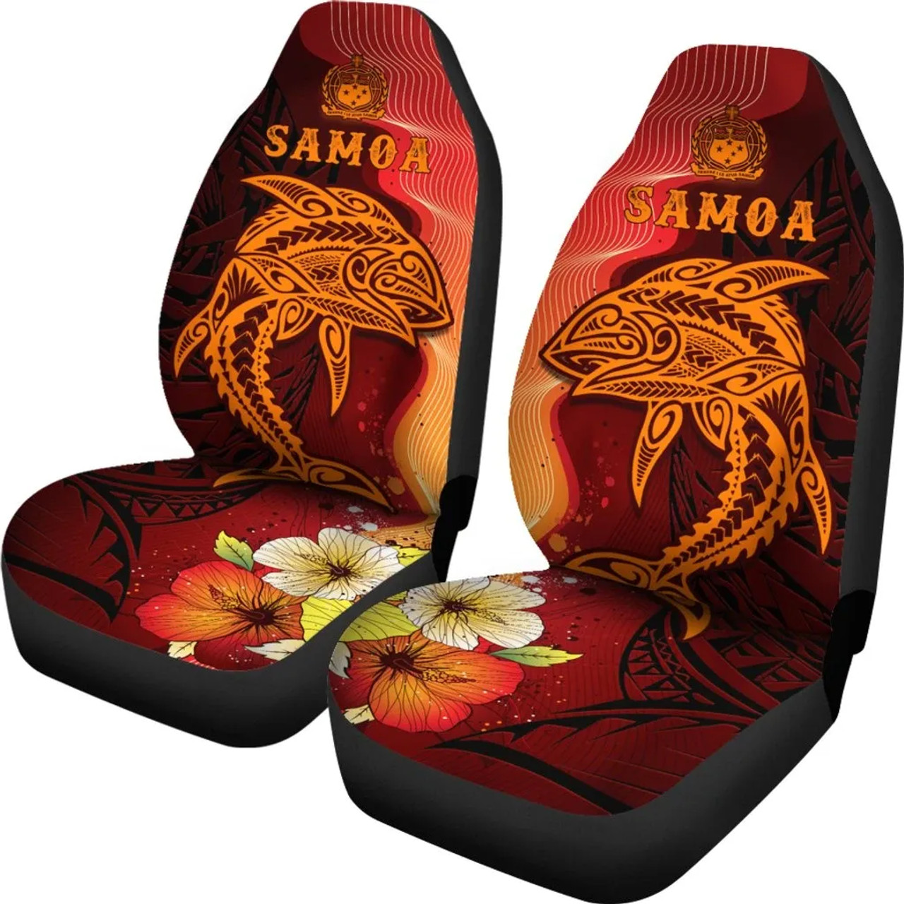 Samoa Car Seat Covers - Tribal Tuna Fish