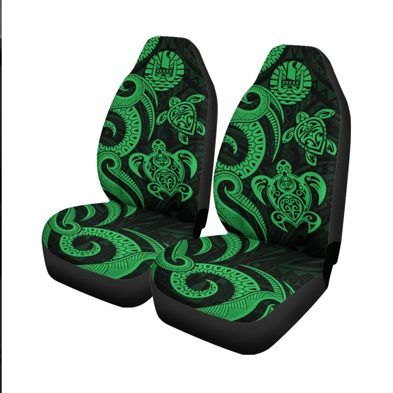 Tahiti Car Seat Covers - Green Tentacle Turtle