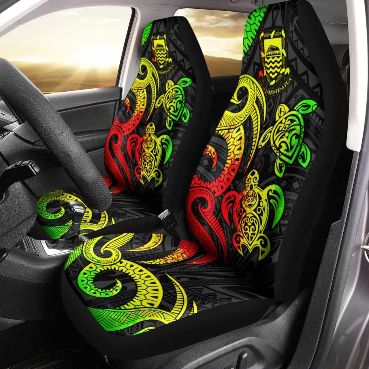 Tuvalu Car Seat Covers - Reggae Tentacle Turtle
