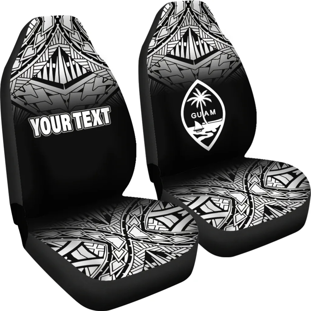 Federated States of Micronesia Car Seat Covers - FSM Seal Polynesian Tattoo Fog Black