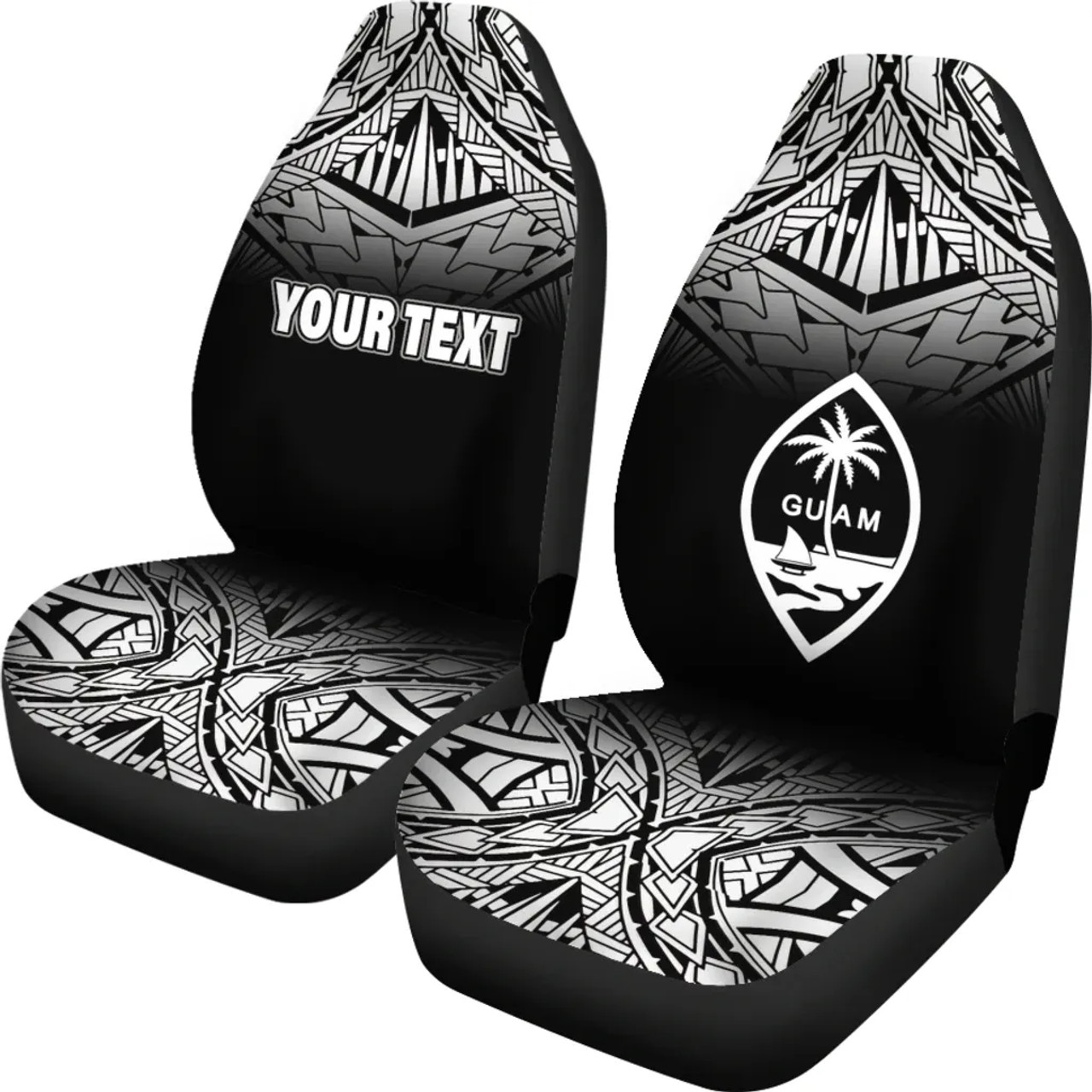 Federated States of Micronesia Car Seat Covers - FSM Seal Polynesian Tattoo Fog Black