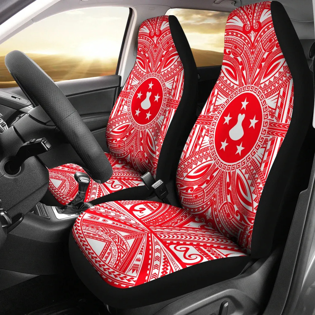 Austral Islands Car Seat Cover - Austral Islands Coat Of Arms Polynesian Flag Color