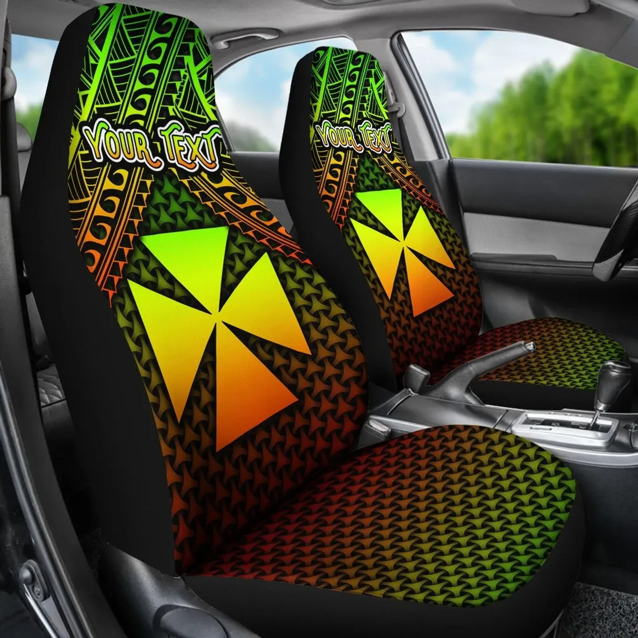 Polynesian Wallis and Futuna Personalised Car Seat Covers - Reggae Vintage Polynesian Patterns