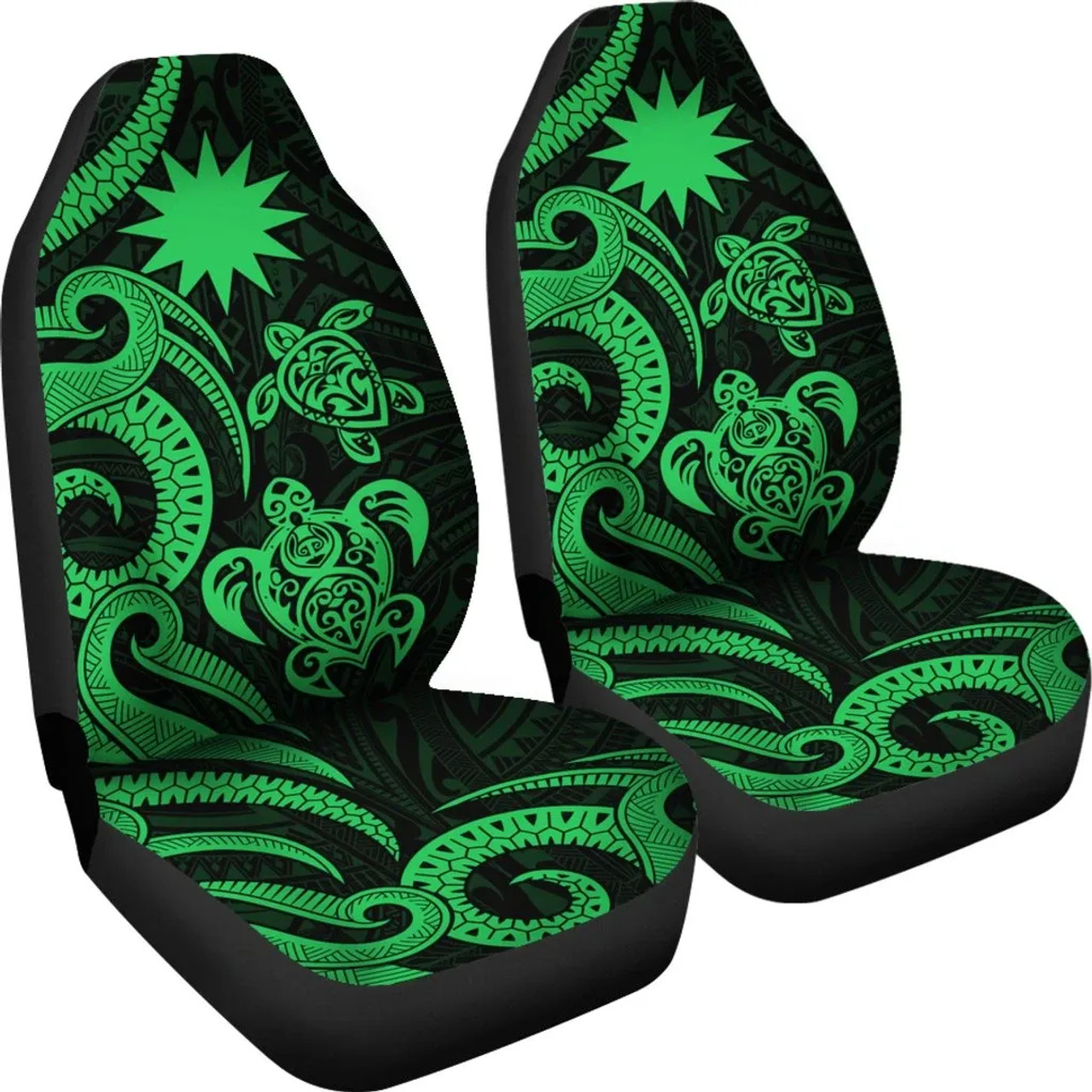 Nauru Car Seat Covers - Green Tentacle Turtle