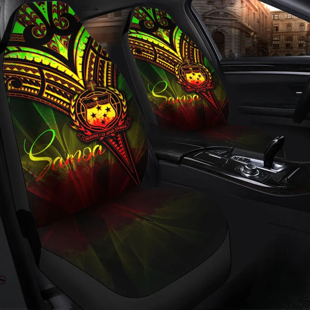 Samoa Car Seat Cover - Cross Style Reggae Color