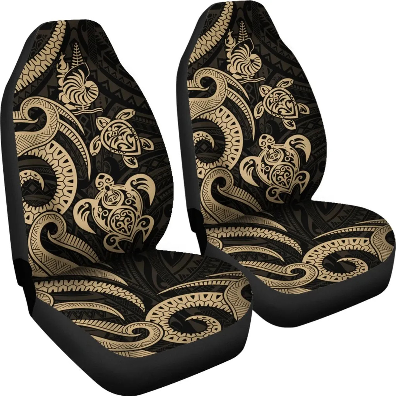 New Caledonia Car Seat Covers - Gold Tentacle Turtle