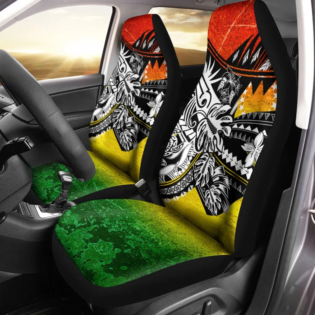 Cook Islands Car Seat Cover - The Flow OF Ocean Reggae Color