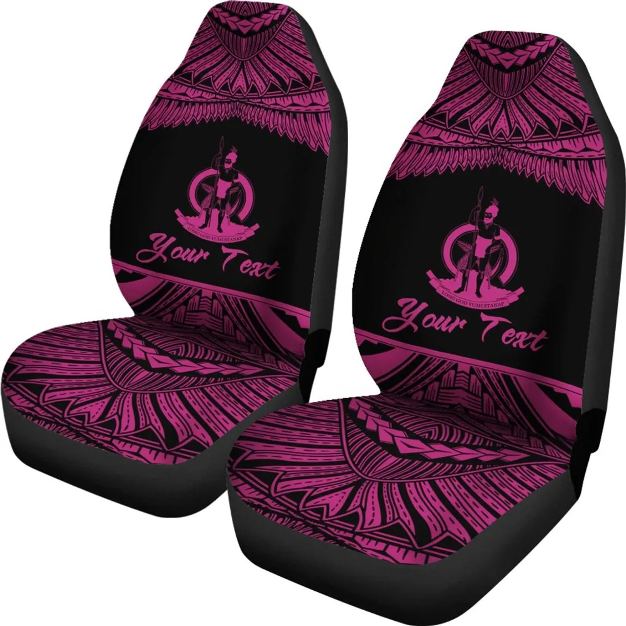 Vanuatu Polynesian Custom Personalised Car Seat Covers - Pride Pink Version