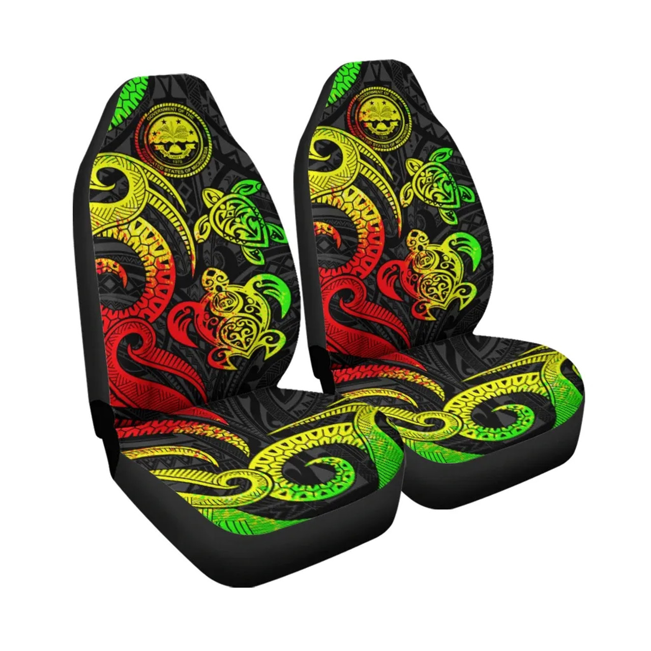 Federated States of Micronesia Car Seat Covers - Reggae Tentacle Turtle