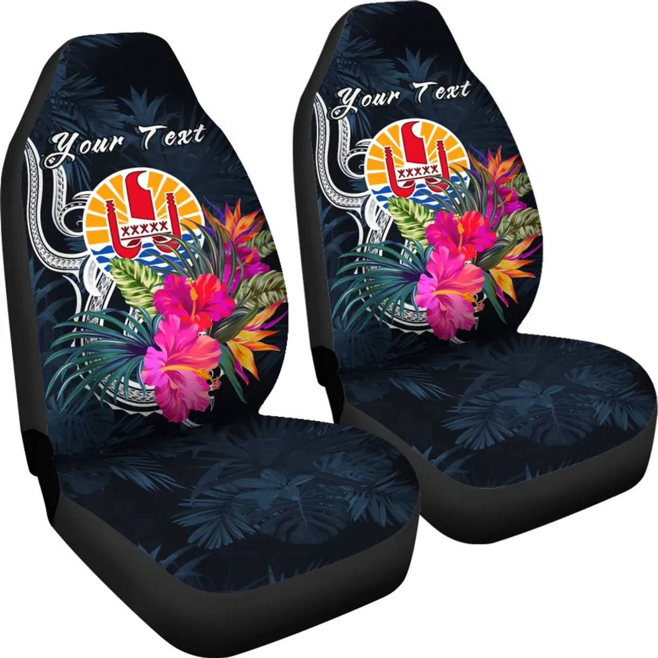 Tahiti Polynesian Custom Personalised Car Seat Covers - Tropical Flower