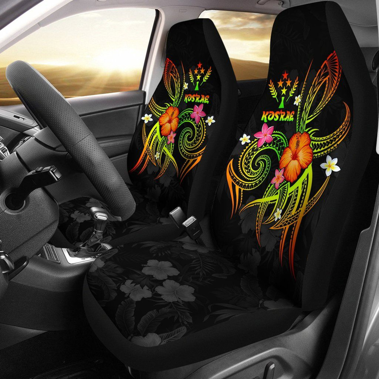 Kosrae Polynesian Car Seat Covers - Legend of Kosrae (Reggae)