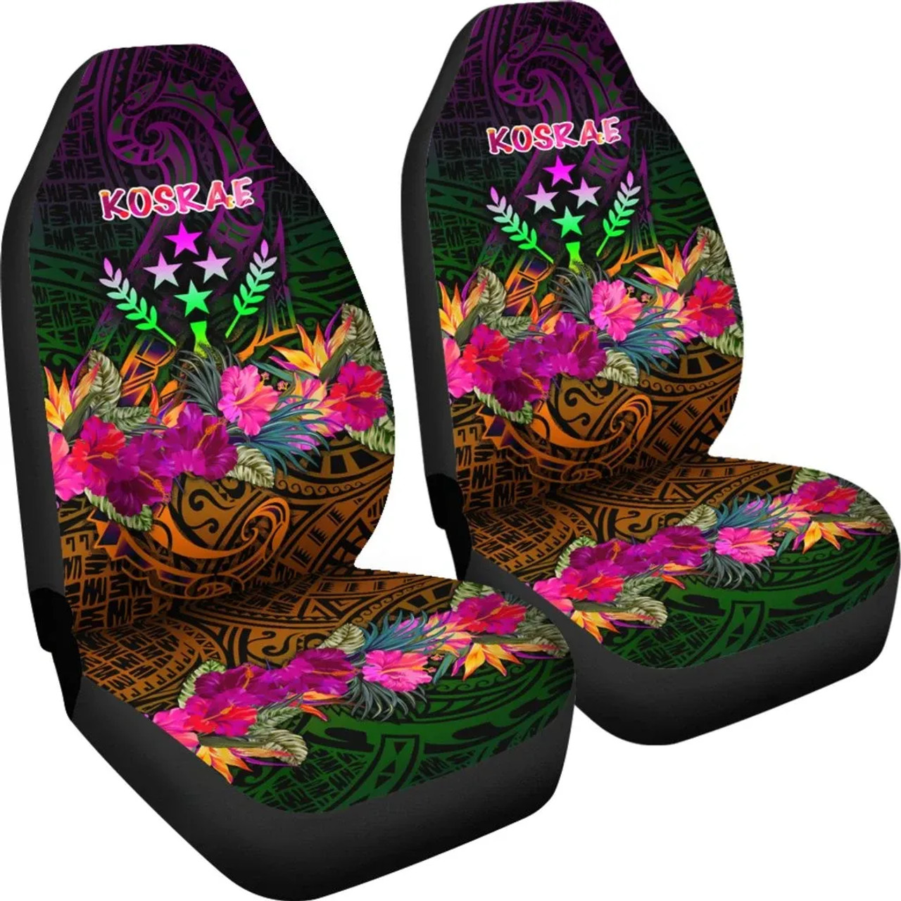Kosrae Car Seat Covers - Summer Hibiscus