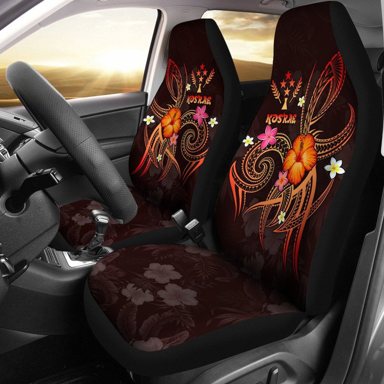 Kosrae Polynesian Car Seat Covers - Legend of Kosrae (Red)