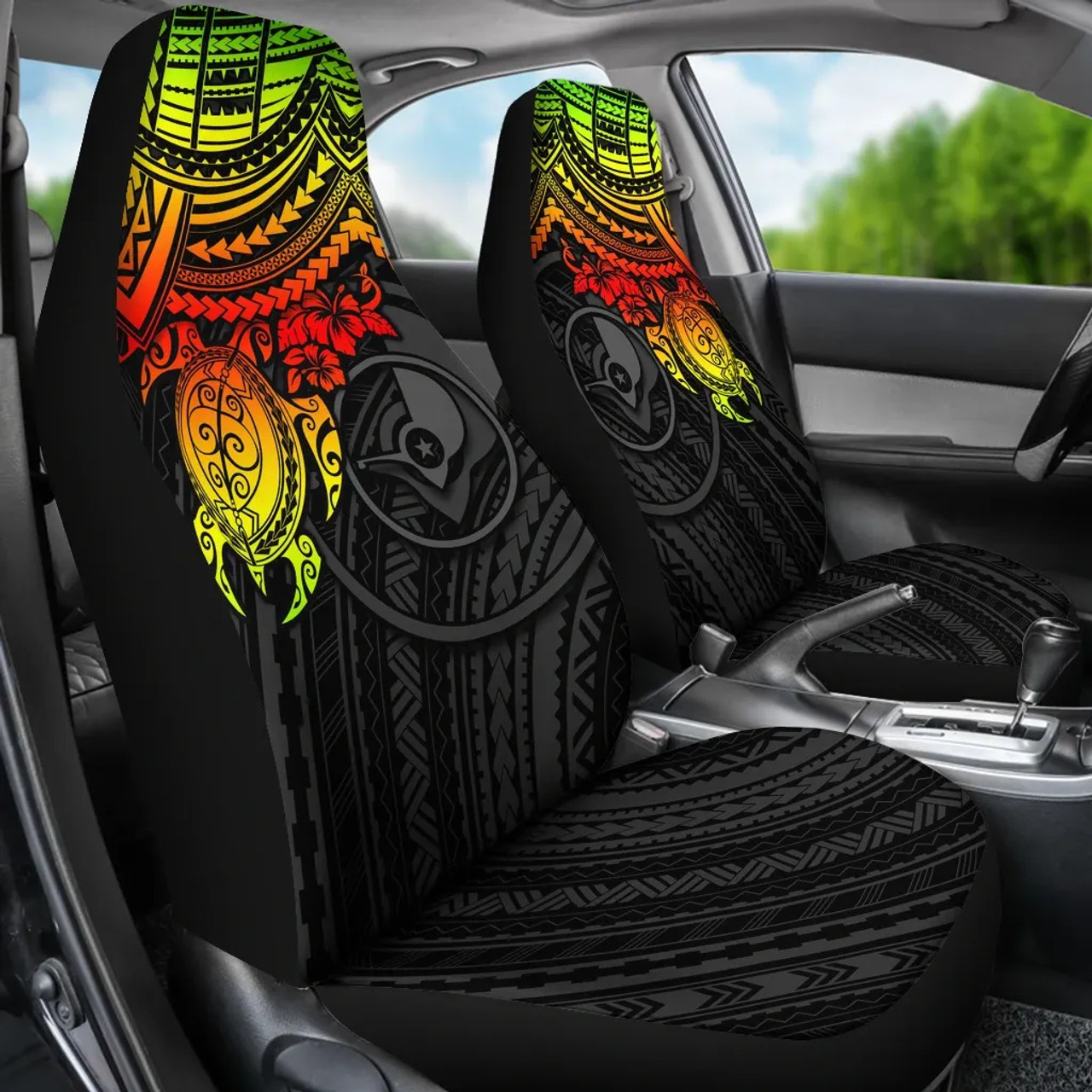 Yap Polynesian Car Seat Covers - Reggae Turtle