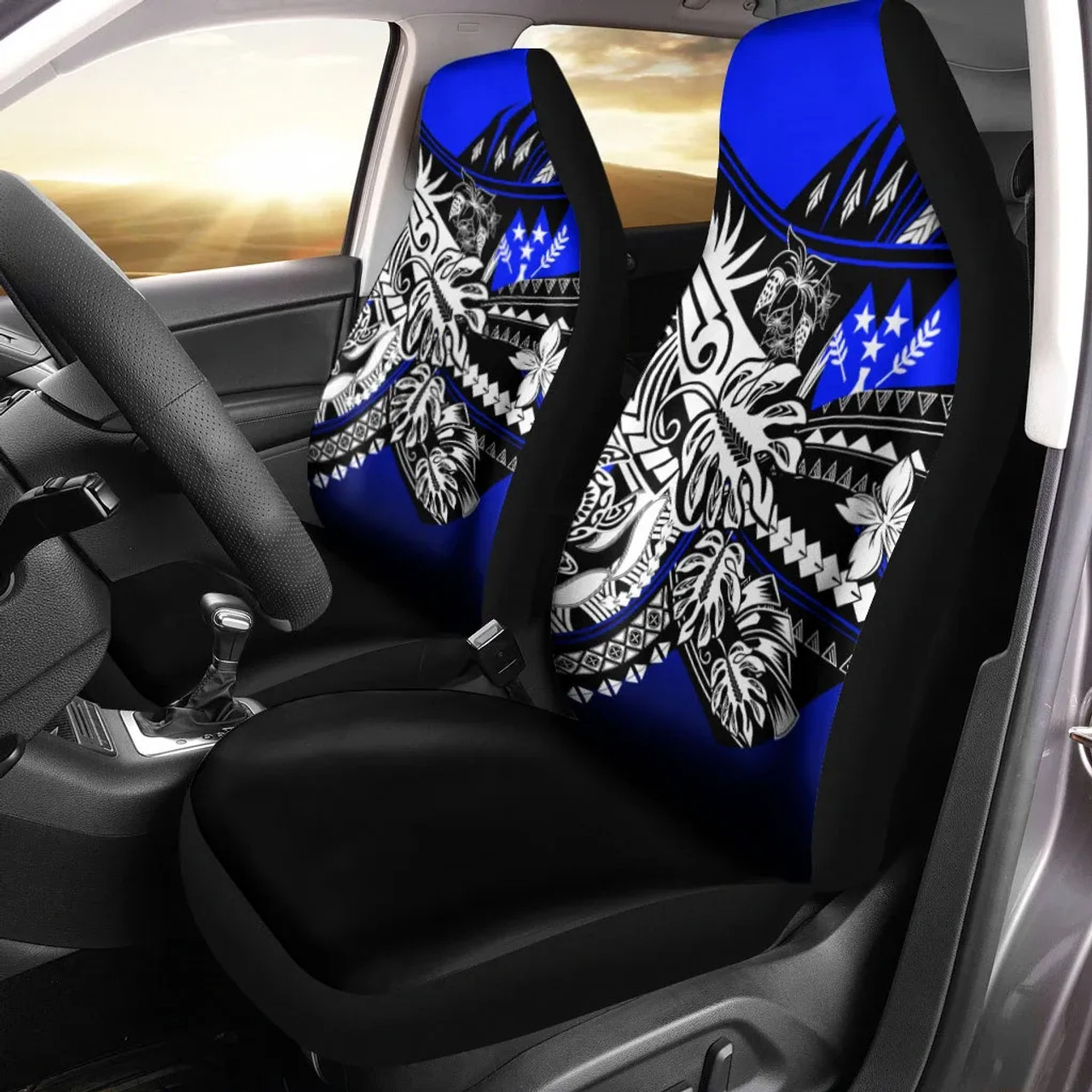 Kosrae State Car Seat Cover - The Flow OF Ocean Blue Color