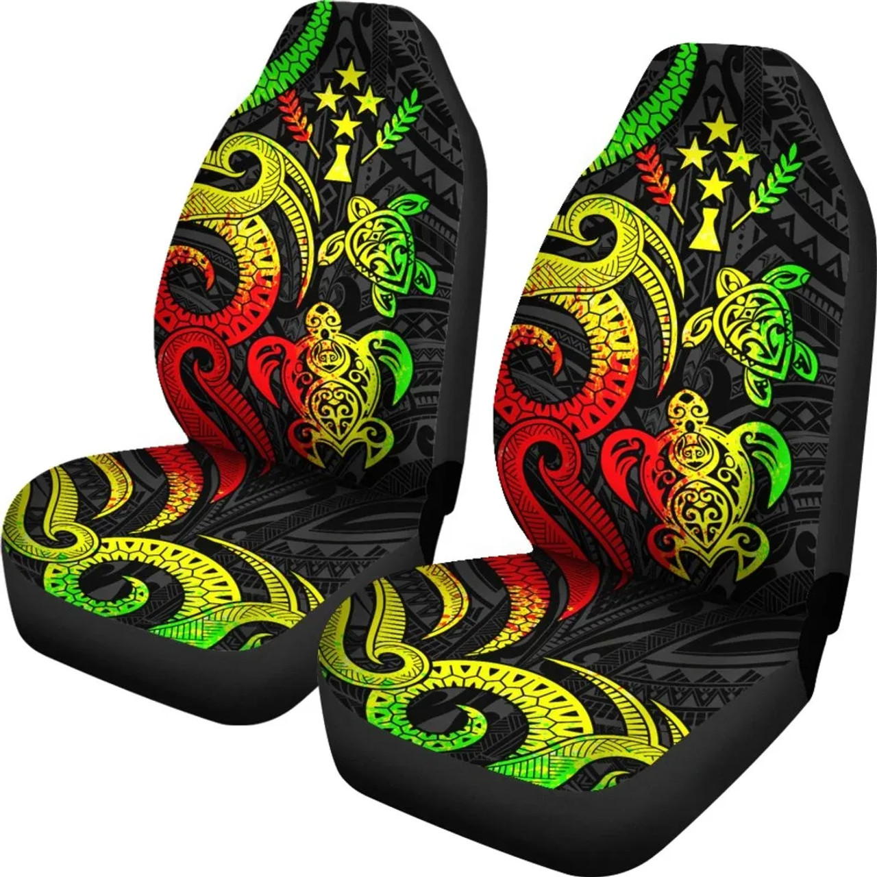 Kosrae Micronesian Car Seat Covers - Reggae Tentacle Turtle