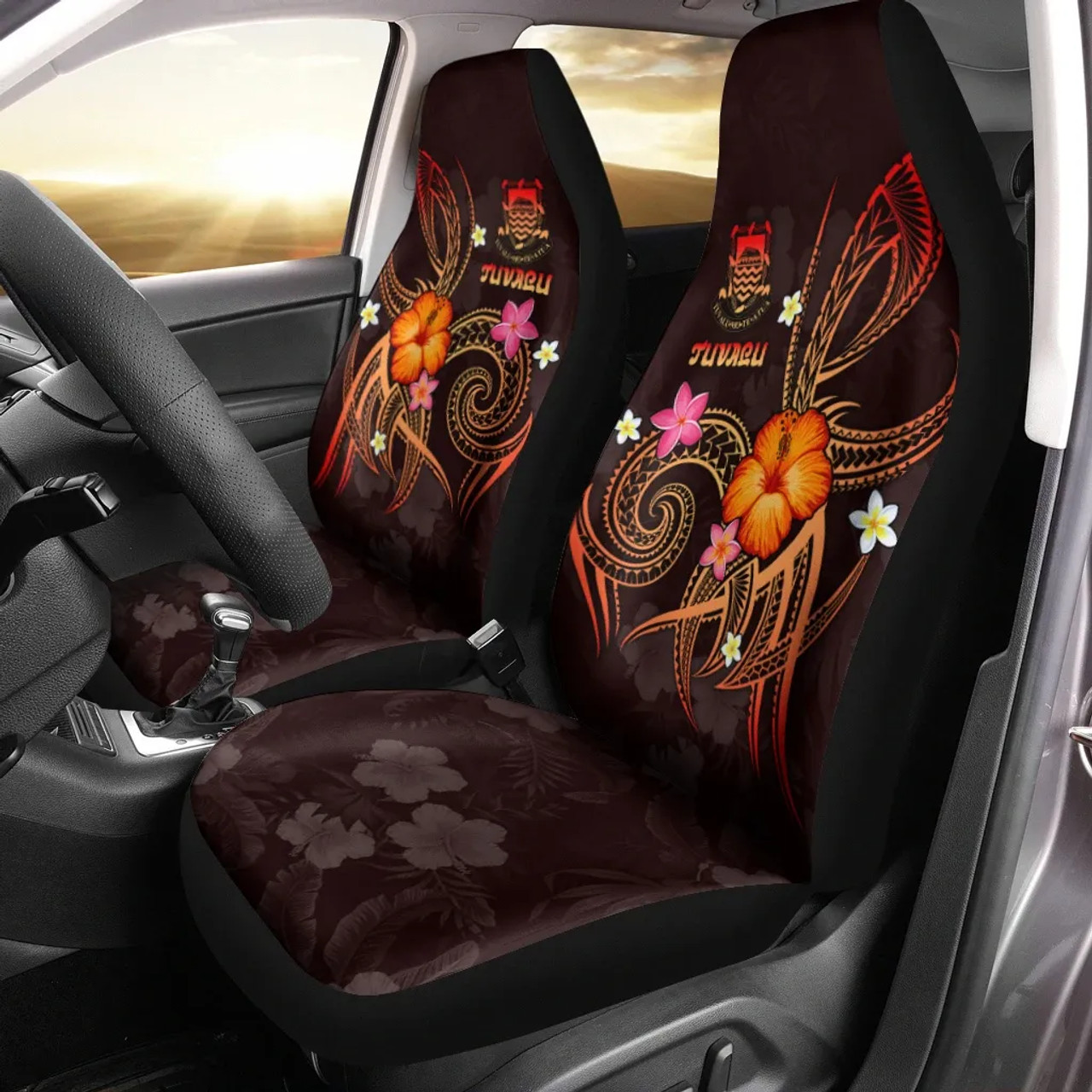 Tuvalu Polynesian Car Seat Covers - Legend of Tuvalu (Red)