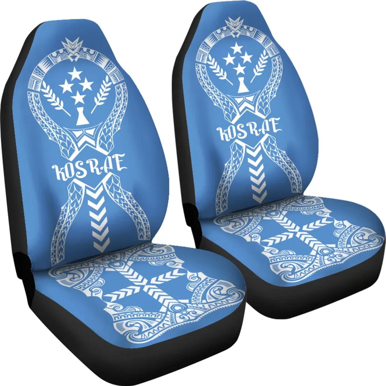 Kosrae Car Seat Covers - Kosrae Flag Micronesian Tribal Blue