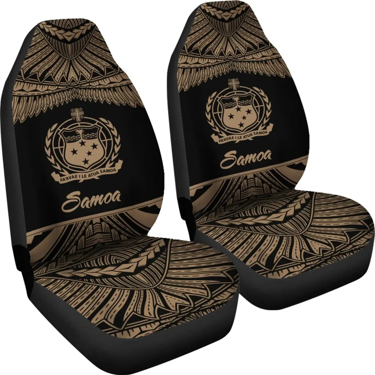 Samoa Polynesian Car Seat Covers - Pride Gold Version