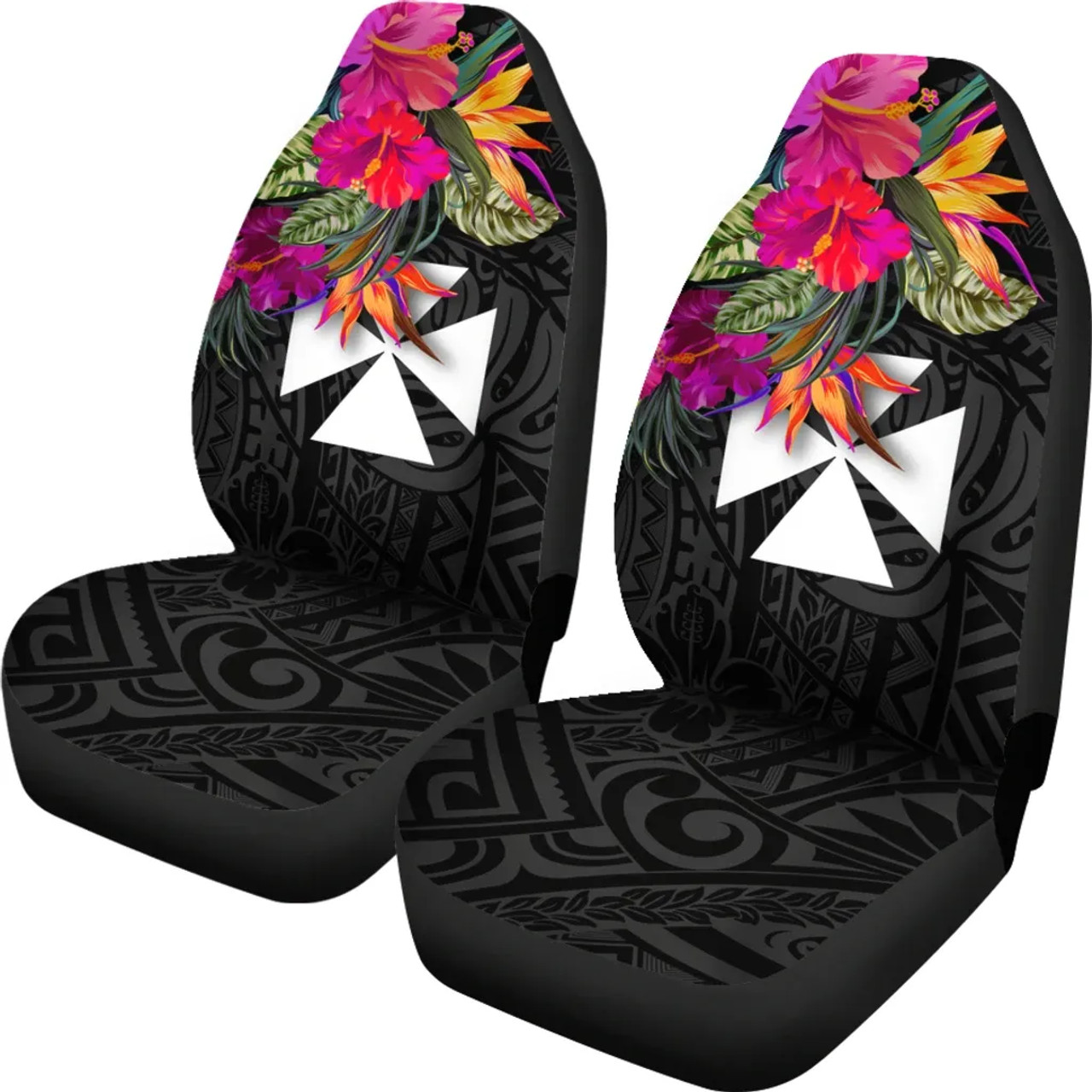 Wallis And Futuna Car Seat Covers - Polynesian Hibiscus Pattern