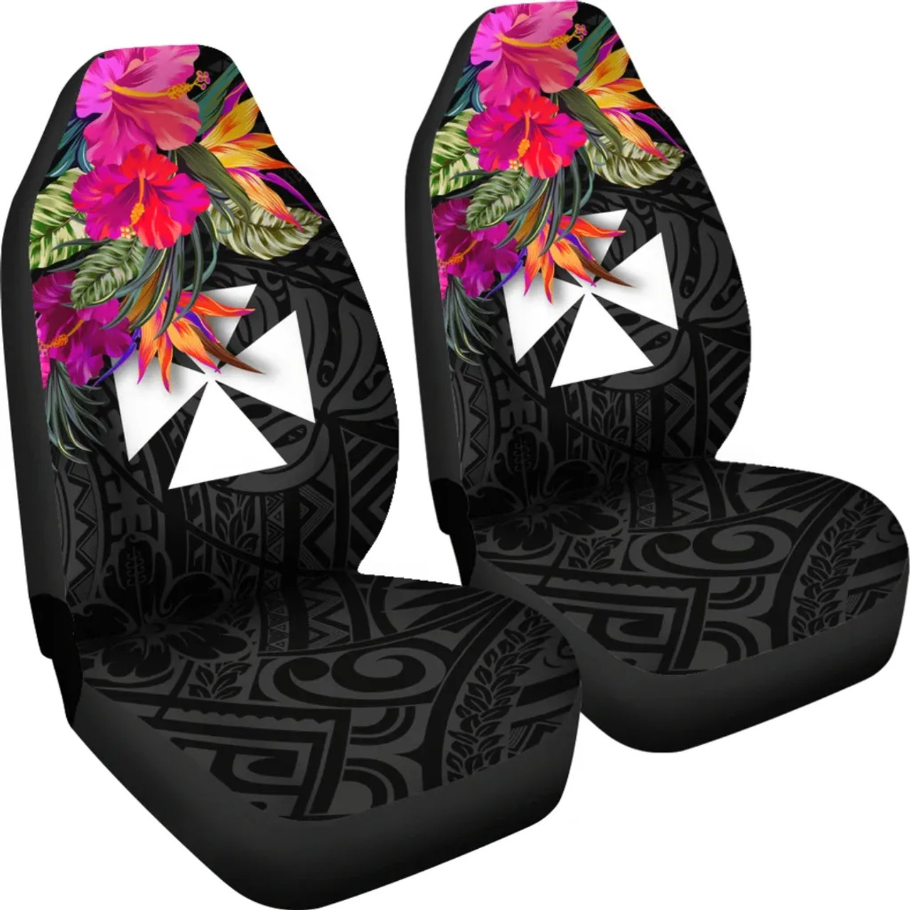 Wallis And Futuna Car Seat Covers - Polynesian Hibiscus Pattern