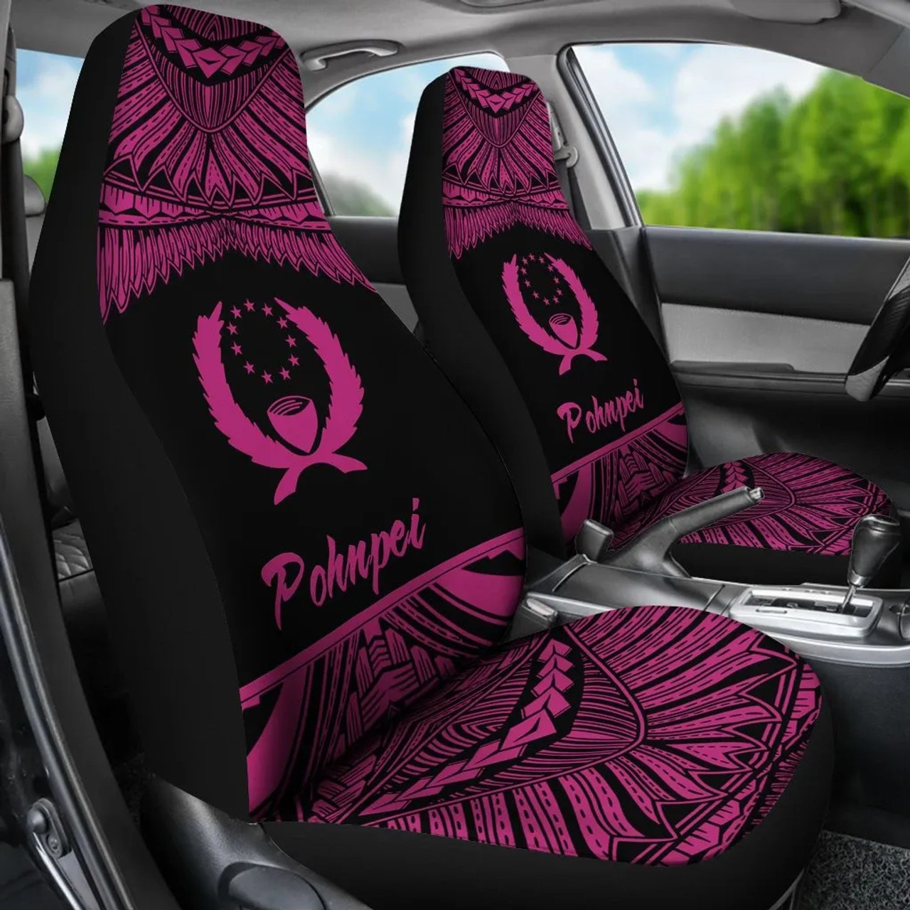 Pohnpei Polynesian Car Seat Covers - Pride Pink Version