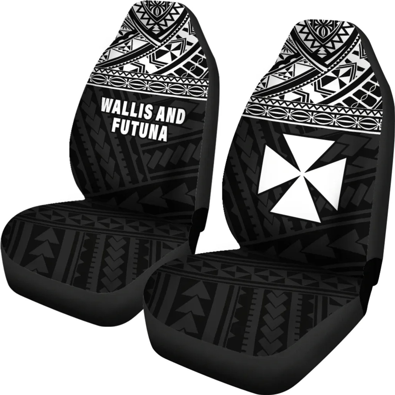 Wallis And Futuna Car Seat Covers - Wallis And Futuna White Coat Of Arms Polynesian Tattoo