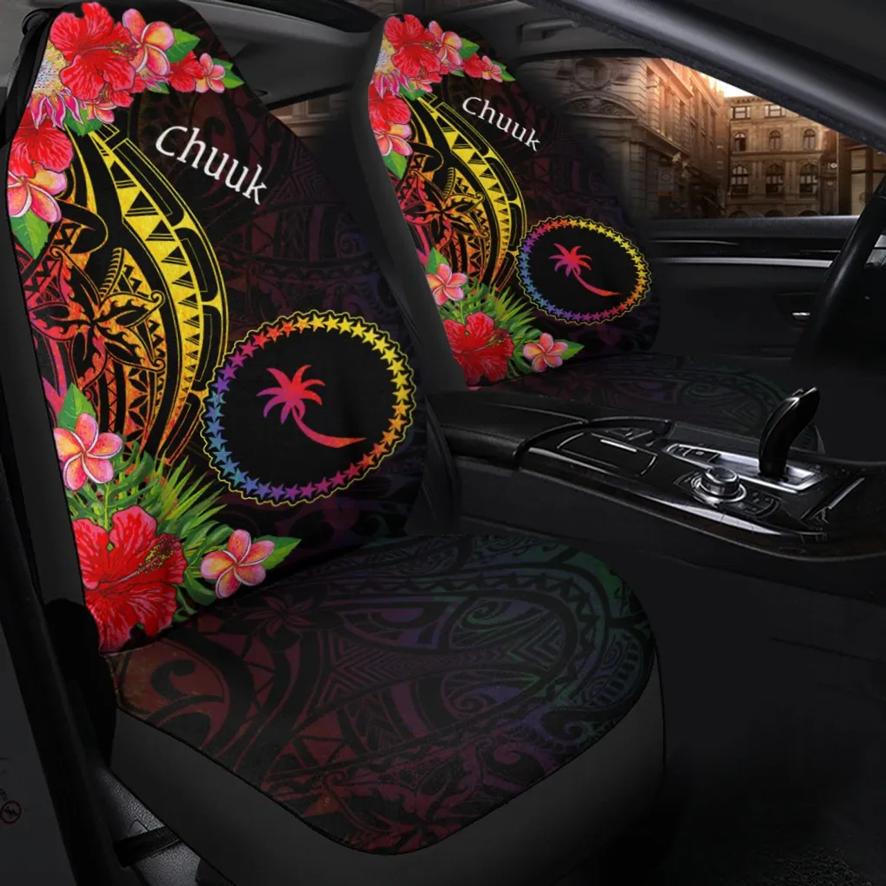 Chuuk State Car Seat Cover - Tropical Hippie Style