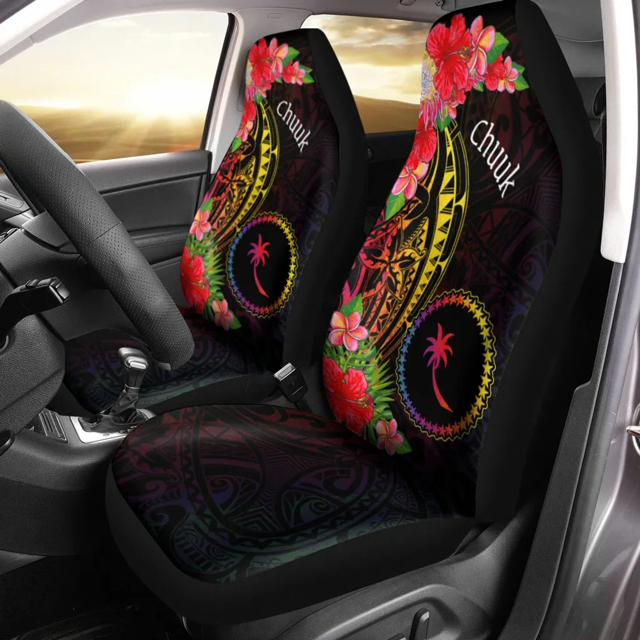 Chuuk State Car Seat Cover - Tropical Hippie Style