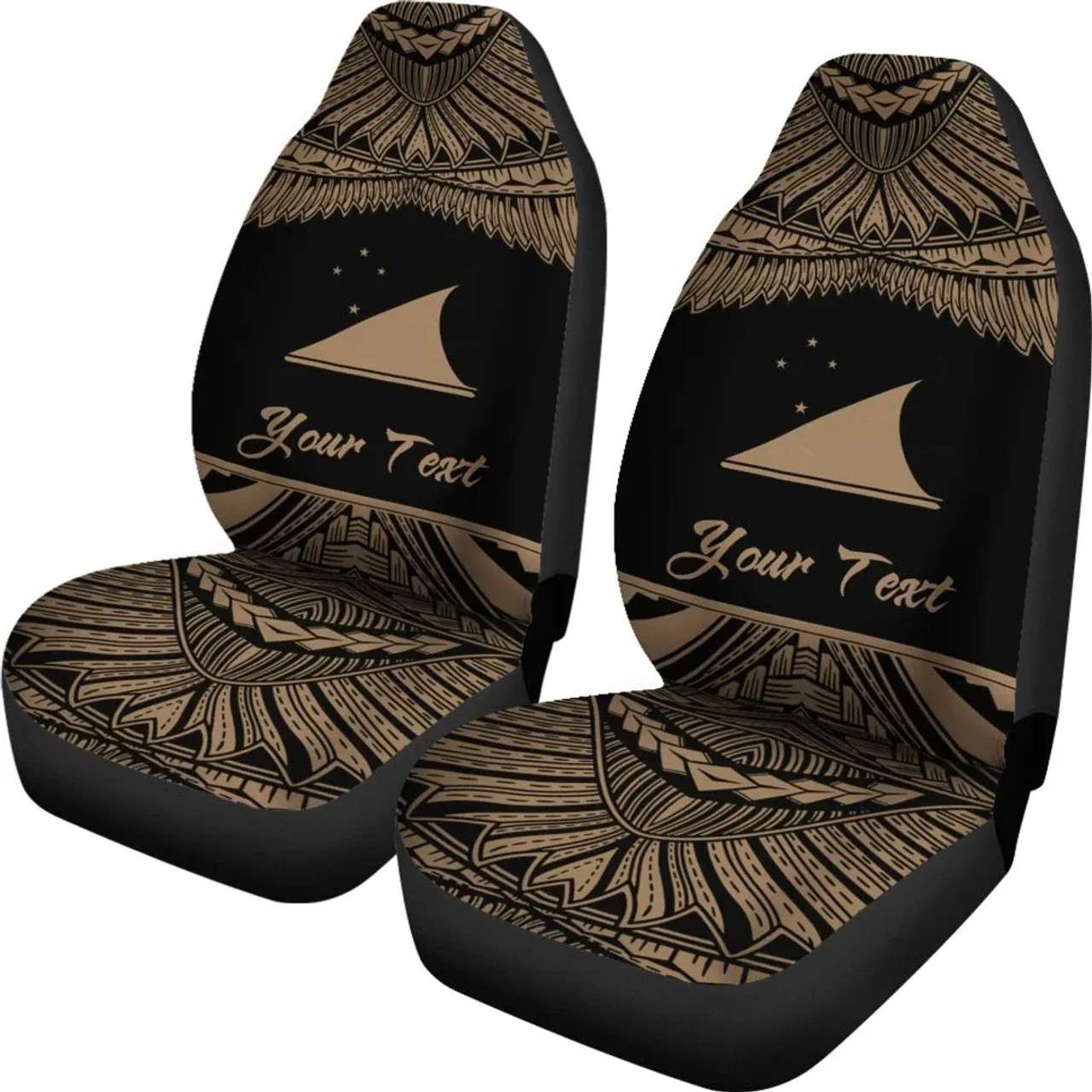 Tokelau Polynesian Custom Personalised Peisonalised Car Seat Covers - Pride Gold Version