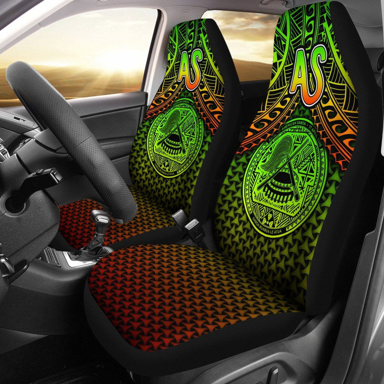 Polynesian American Samoa Car Seat Covers - Reggae Vintage Polynesian Patterns