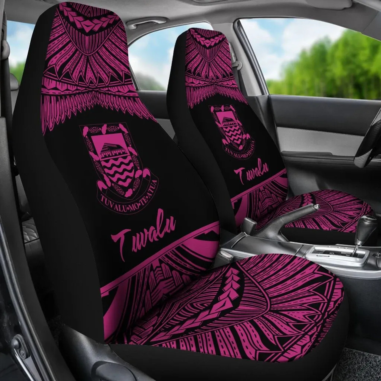 Tuvalu Polynesian Car Seat Covers - Pride Pink Version
