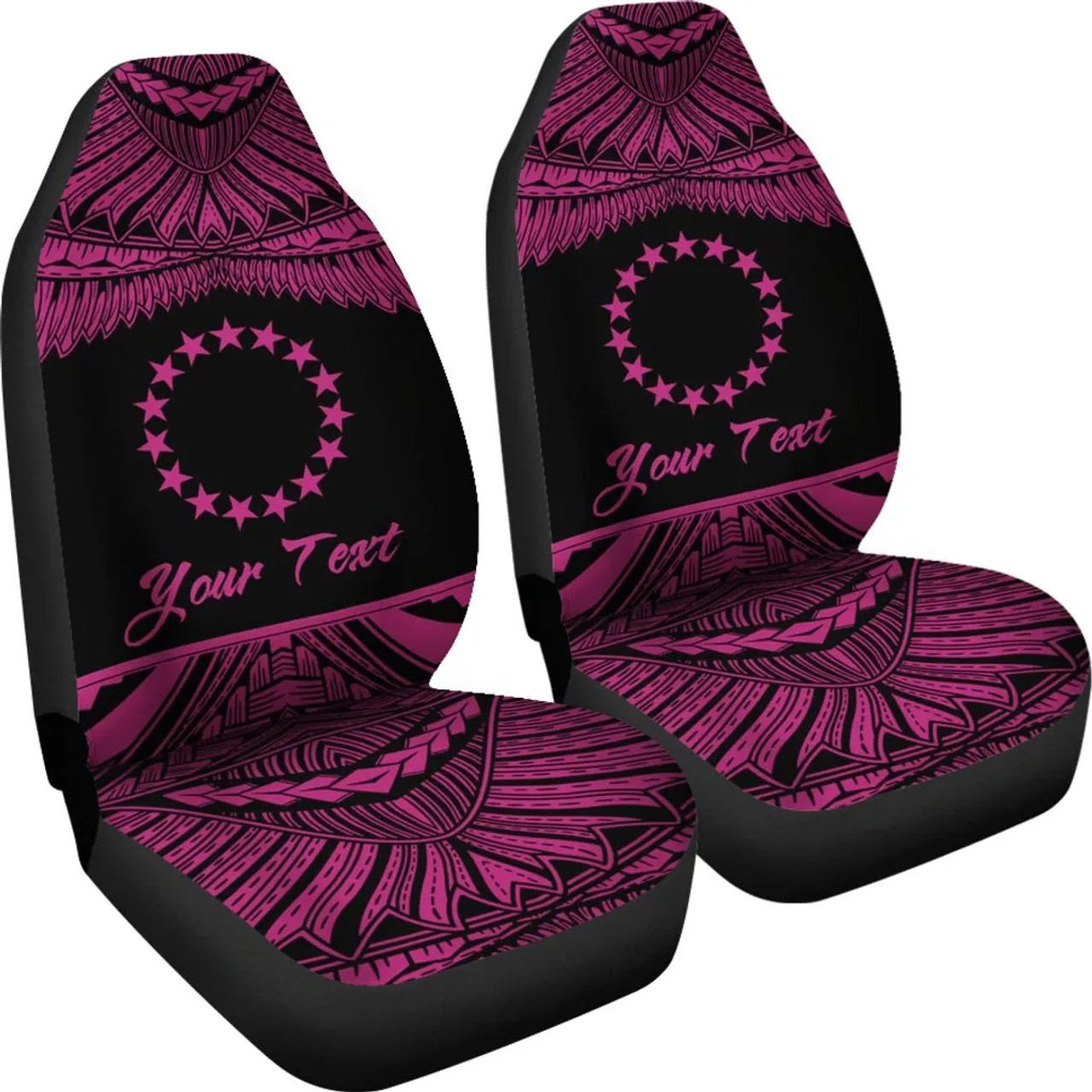 Cook Islands Polynesian Custom Personalised Car Seat Covers - Pride Pink Version