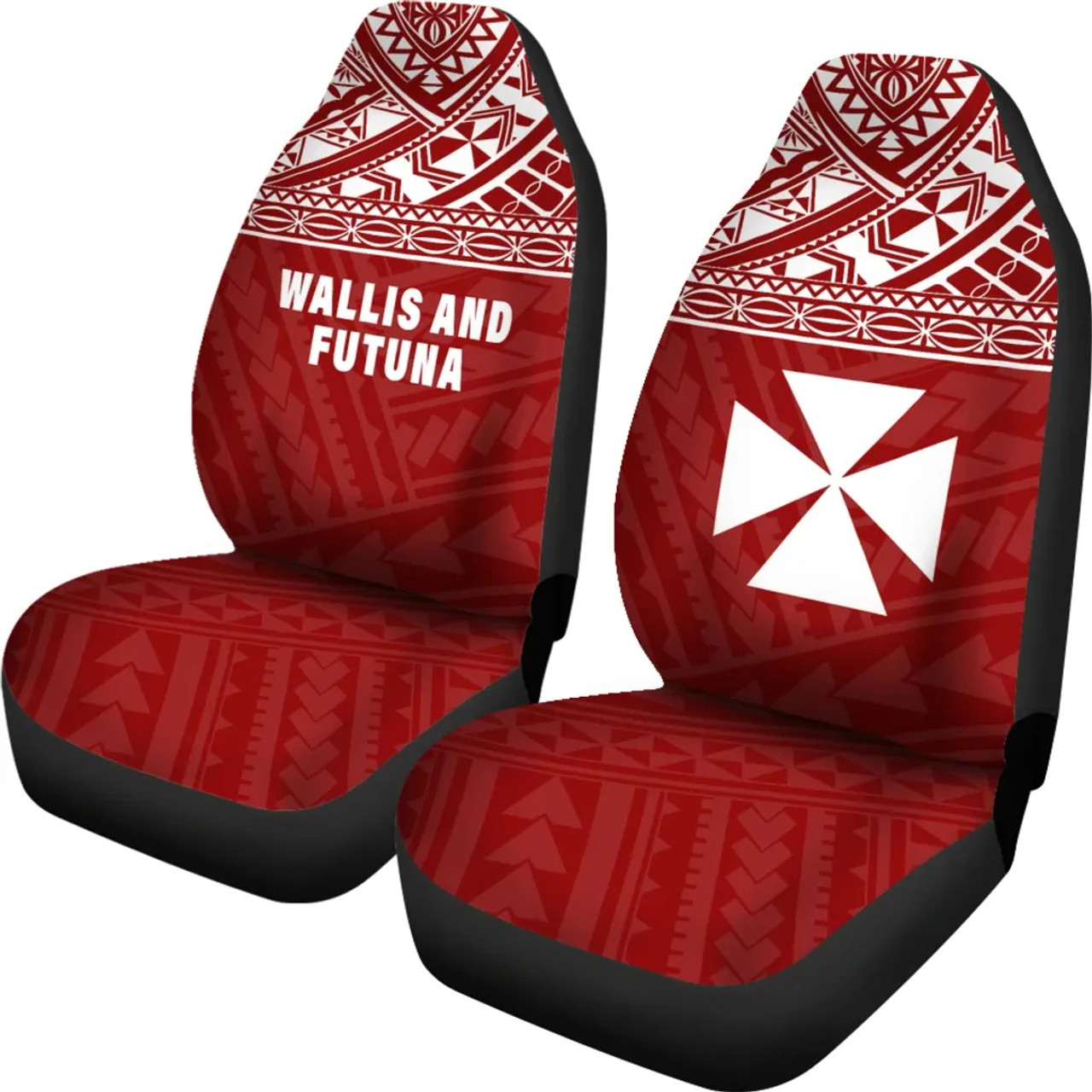 Wallis And Futuna Car Seat Covers - Wallis And Futuna Coat Of Arms Polynesian Tattoo Red